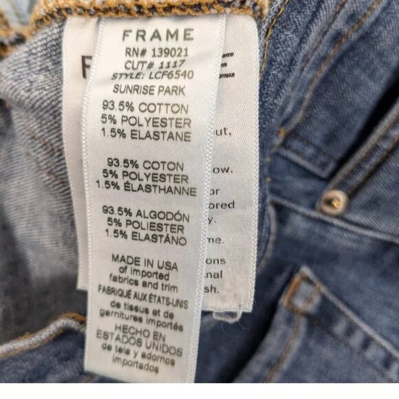 Frame Denim Le Crop Flare Blue Jeans Size 30 Button Fly Sunrise Park - 30 - Picture 6 of 13